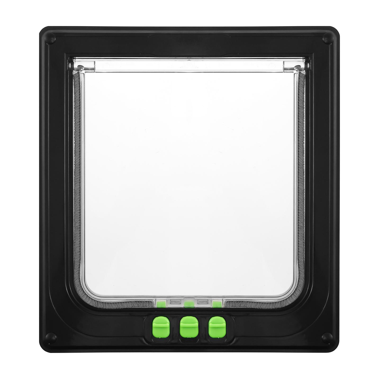 

Cat Flap Door Weatherproof Interior Pet Door with 4 Way Lock Easy to Install Pet Doorway for Cabinet Garage Laundry Room Closet чорний