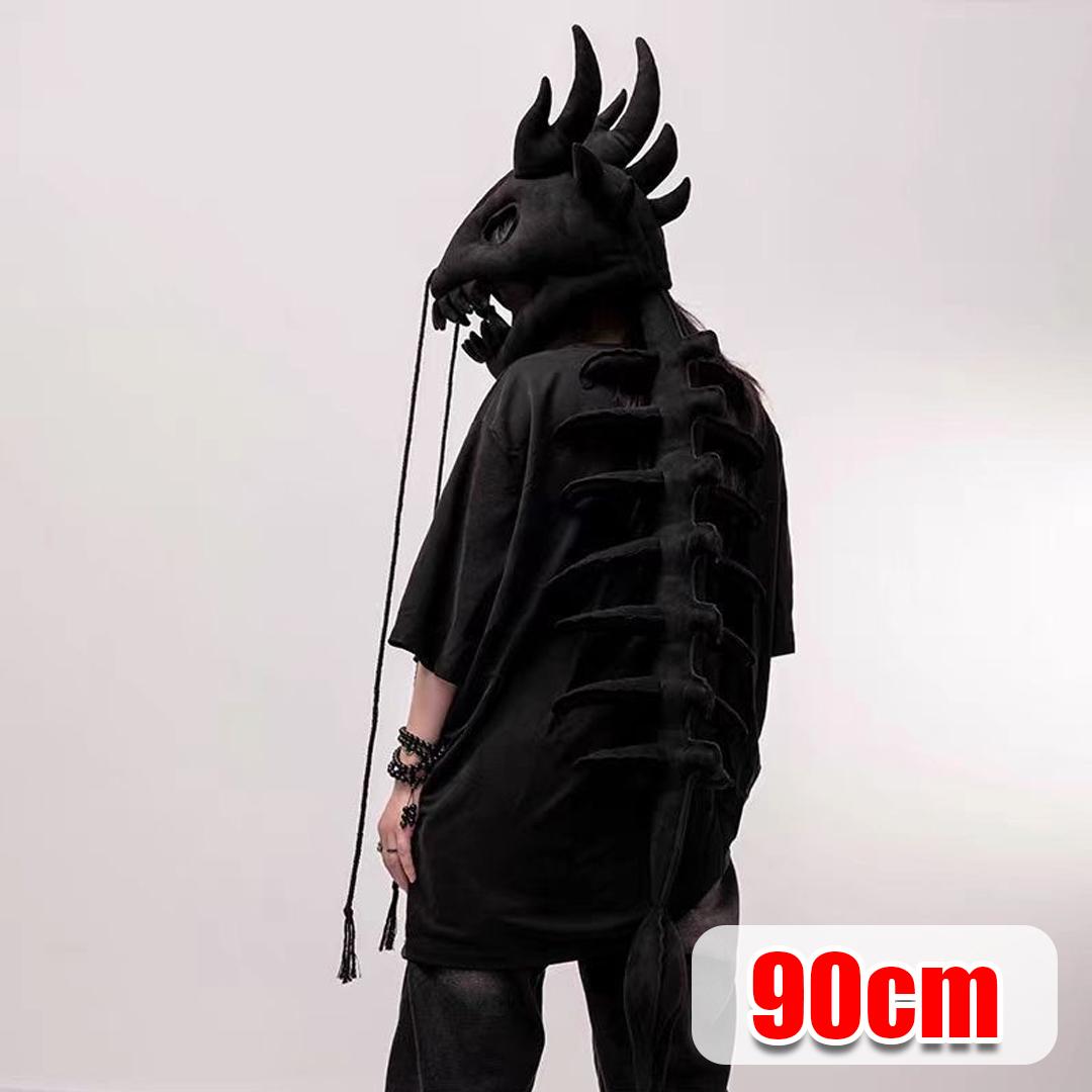 Halloween Dinosaur Skeleton Mask, 90/120CM Wearable Realistic Plush Headgear, Funny Cosplay Costume for Party 90cm