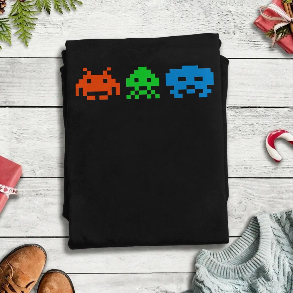 Space Invaders Cotton TShirt For Unisex Summer Aesthetic T Shirts O Neck Hipster Tee Shirt Big Size Hot Sale Clothes