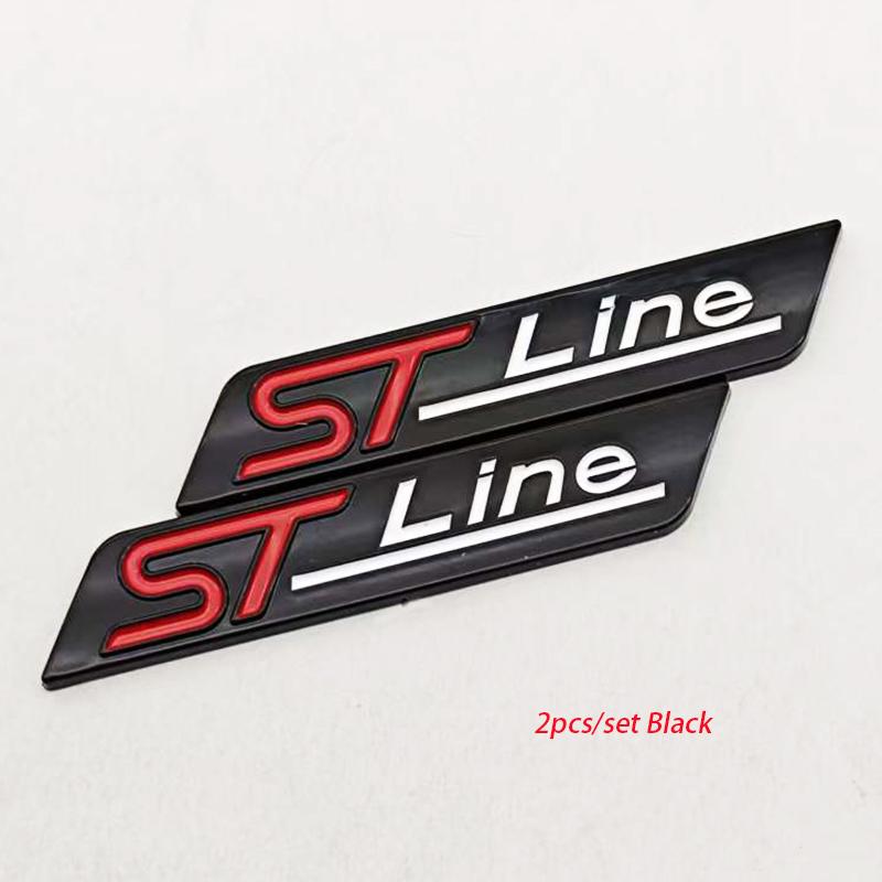 3D ABS Car Styling Logo ST Line Badge Rear Trunk Fender Side Emblem Sticker For Ford STLINE Focus Mondeo Fiesta Kuga Accessories