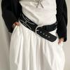 Gothic Rivet Wide Belt Y2k Dress Jeans Belt Vintage Women's Waist Belt  Skirt Accessory