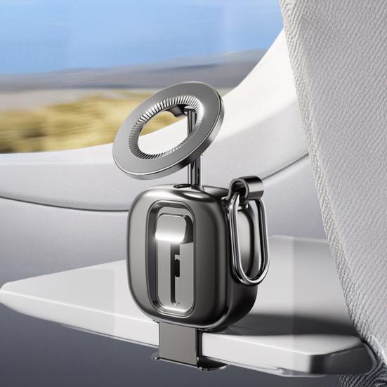 Mobile Phone Holder Adjustable 720 Degrees Angle Magnetic Airplane Travel Stand Compact Foldable Phone Mount