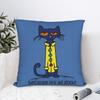 Petes the Cat Standing   Square Pillow Covers Polyester Couch  Cushion Case Creative Decor Pillow Cover