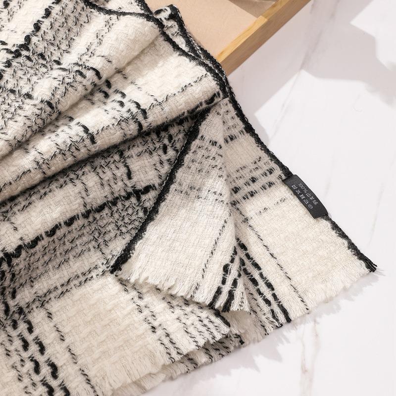 Autumn and Winter New Pure Cashmere Scarf Women's Luxury High-end Fashion Shawl Knitted Warm Scarf