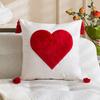 Valentine's Day Love Heart Throw Cover Faux Love Covers Soft Plush Cushion Case Decoration For Sofa Couch Home Decor