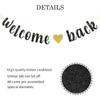 Welcome Back Banner, Returning Home Party Supplies, Happy Retirement Sign, Welcome Home Theme, Back To School Party Decorations Black Glitter
