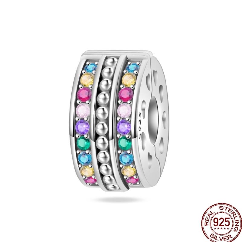 Genuine Copper Clasp Closure Cz Pave Clip Charms Daisy Bead Stopper Safety Chain Accessory Fit 3Mm Bangle Bracelet Fine Jewelry Clip