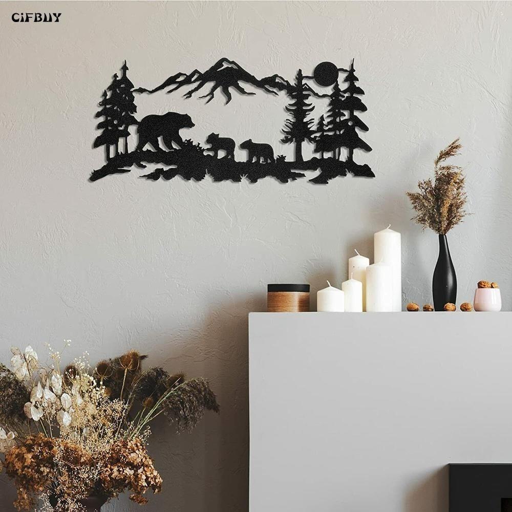 Metal Wall Decor Deer Bear Laser Cut Art