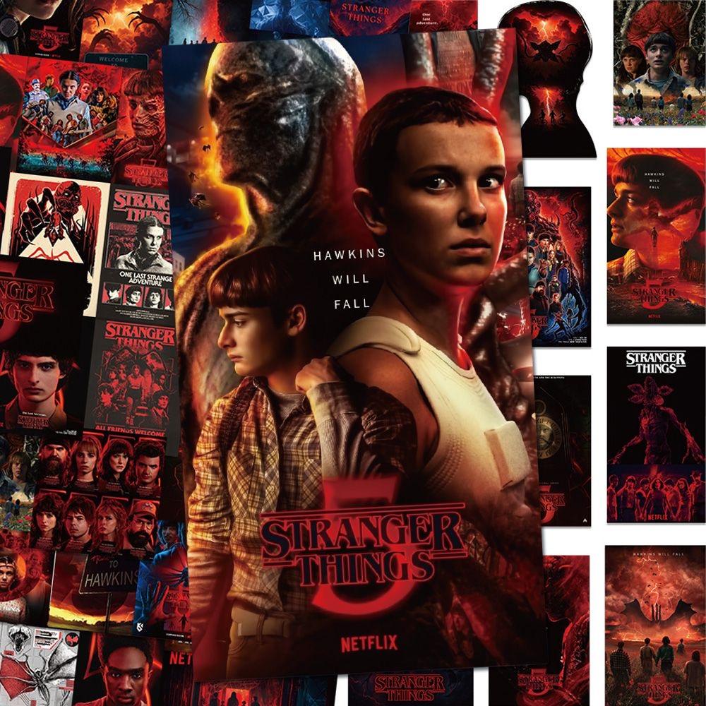 54 PCS Stranger Things Stickers,Stickers Movie Anime Stickers for Laptop Journal Skateboard Guitar Luggage