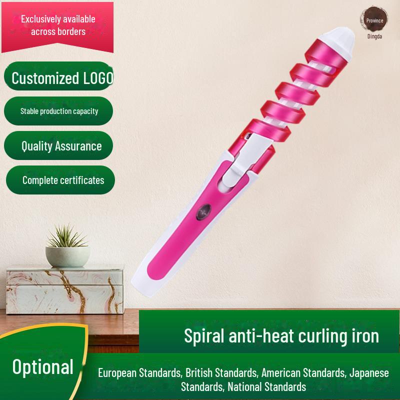 Cross-Border Spiral Anti-Scalding Electric Curling Iron for Large Curls and Pear Flower Hair Styling