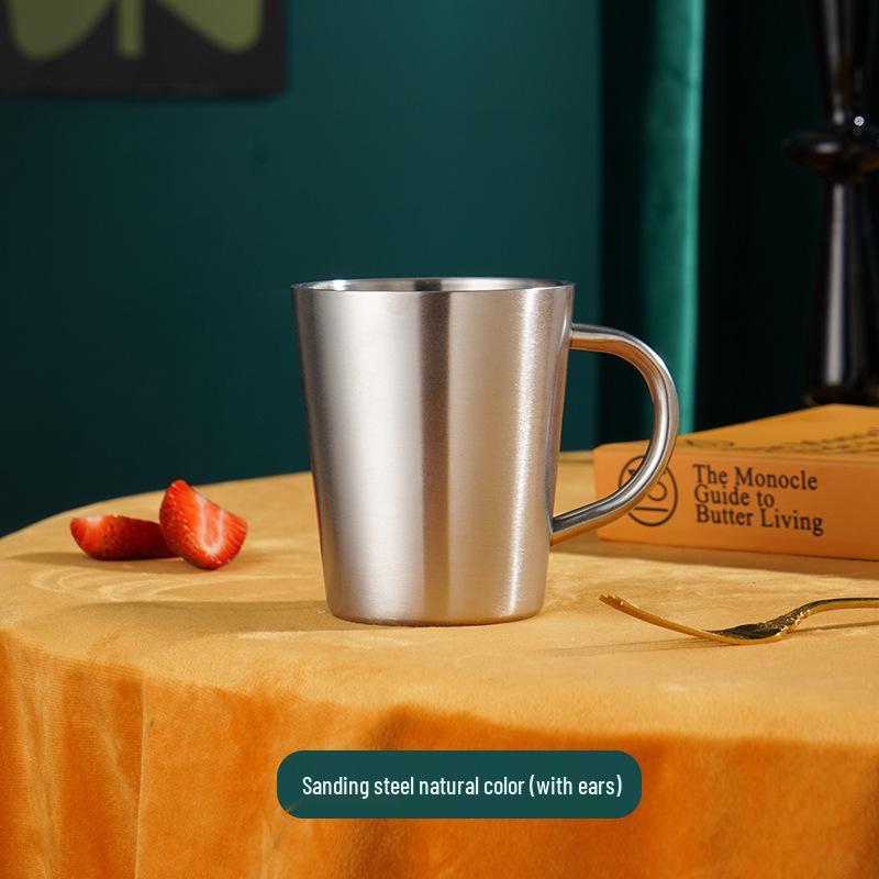 304 Roestvrij Staal Dubbelwandige Koreaanse Beker met Handvat - Water-, Bier- of Koffiemok