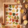 50 Pcs Self-adhesive DIY Leaf Paper Stickers Leaf Shape DIY Scrapbooking Yellow Autumn Leaves Series Plant Stickers Student