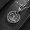 Retro Domineering Ouroboros Wrapped Around The Tree of Life Pendant Necklace Men's Personalized Punk Cool Casual Jewelry Gift