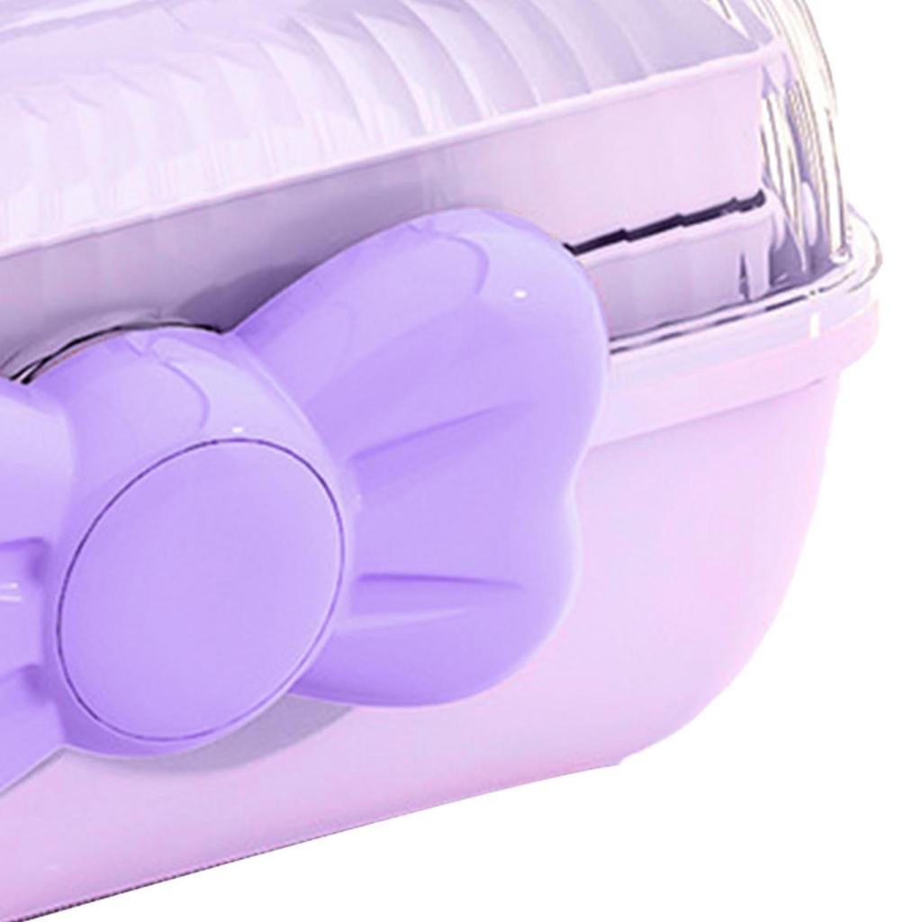 3 Tiers Desktop Storage Box Clear Cover Large Capacity Multi Grids Desk Organization Container for