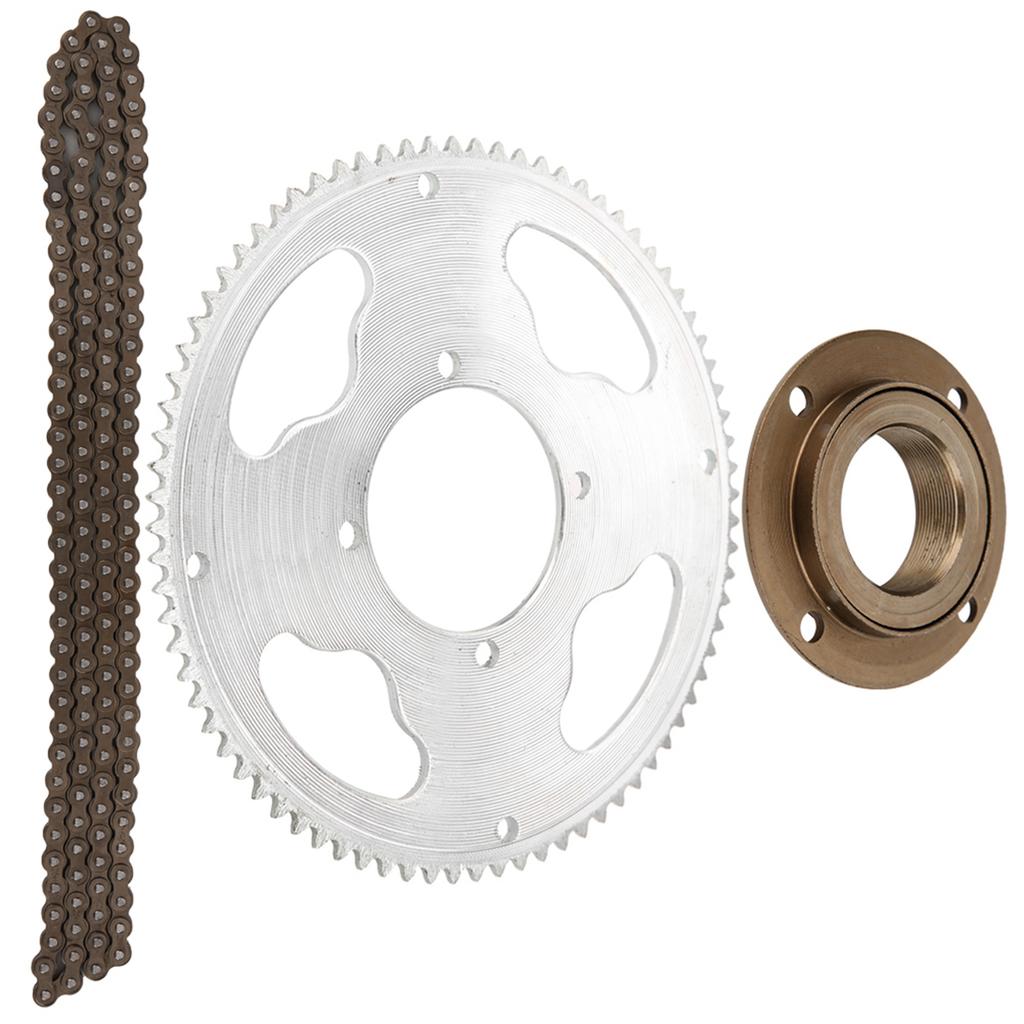 25H Kettensatz Vierloch-Kurbelgarnitur Getriebeloses Freilaufzahnrad 146-Glieder-Kette für Elektroroller