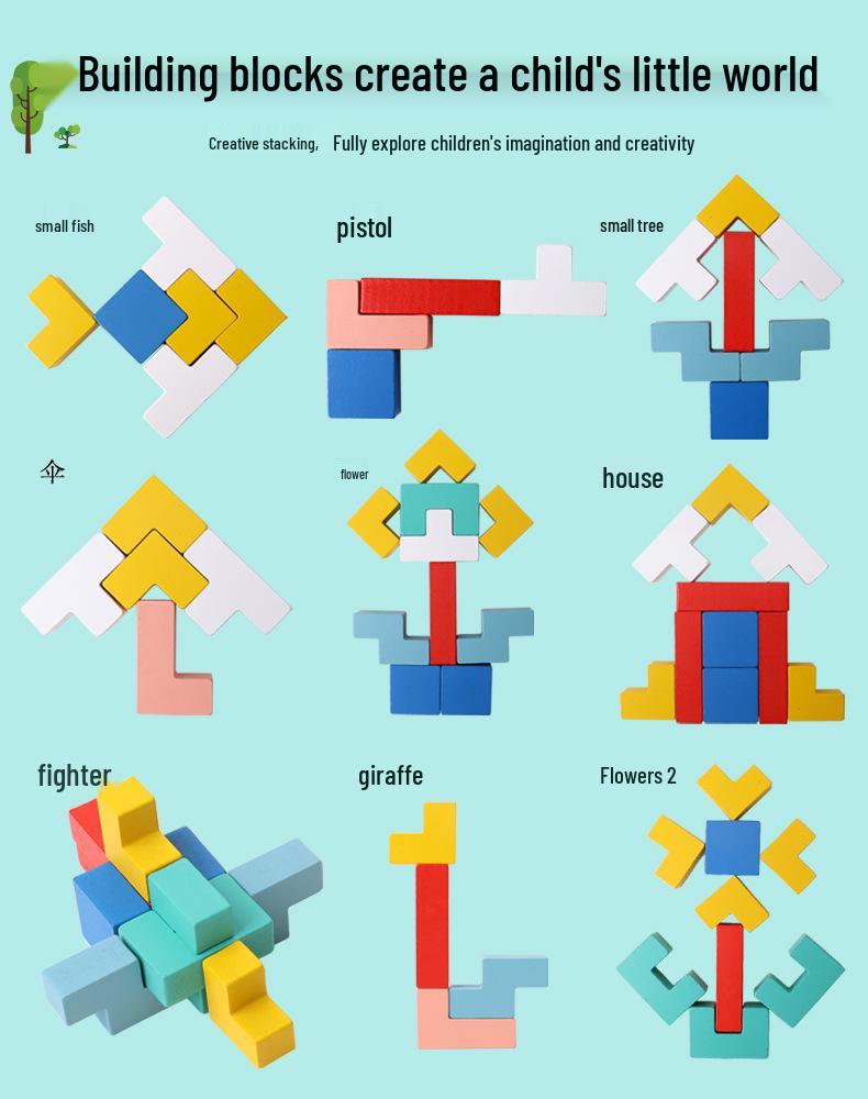 Kids' Educational 3D Tetris Puzzle & Building Blocks Set