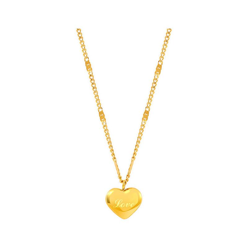 Summer Stainless Steel Love Necklace Clavicle Chain Gold Necklace For Women Jewelry Gift