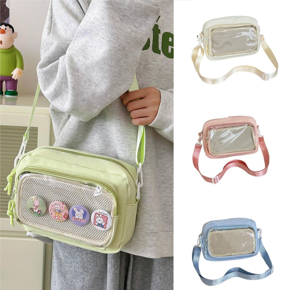Doll Badge Bag Cute Transparent Badge Display Bag Shoulder Bag Portable For Daily Essentials Outdoor Activities Commuting