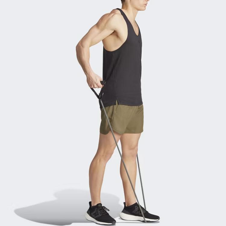 Adidas Workout Stringer Tank Top Solid Color Logo Sleeveless Vest Men Tops Black IL1403