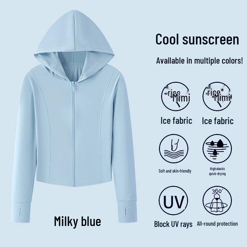 Women's Slim Ice Silk Sun Protection Jacket - 2024 UV-Resistant Summer Sportswear Top