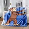 Curious George Flannel Blanket Soft Warm All-Season Throw, Design for Camping, Car Travel, Hiking Sofa, Bed, Office Perfect Gift for Parties