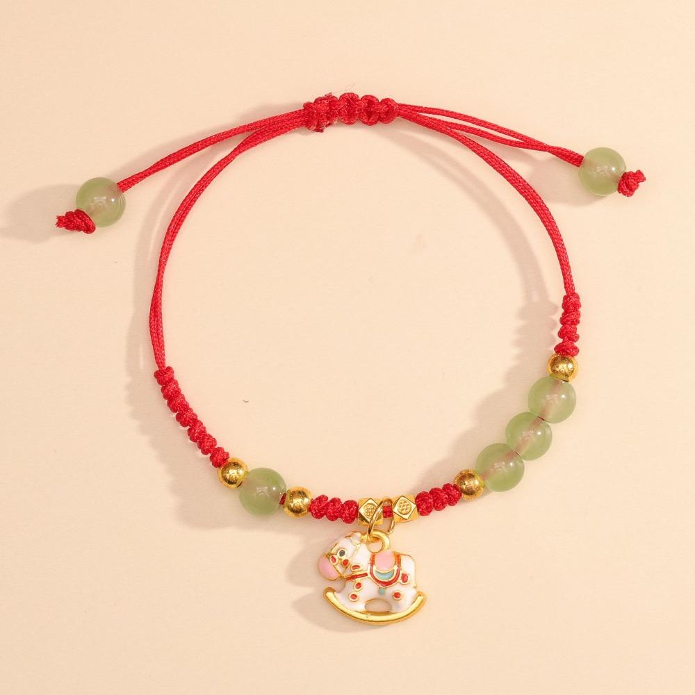 2026 Horse Year Horse Year Bracelet Zodiac Year Fortune Bracelet Lucky Pony Red Rope  Couple