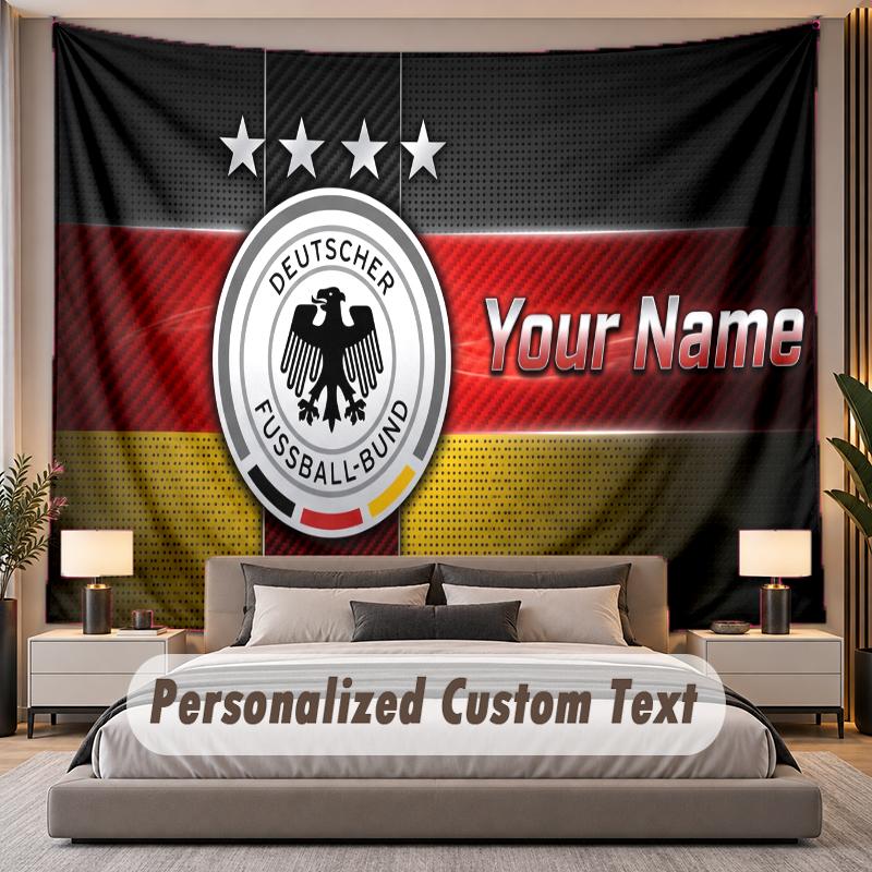 Custom Name Text Tapestry Germany national football team Personalized Polyester Wall Tapestry For Bedroom And Room