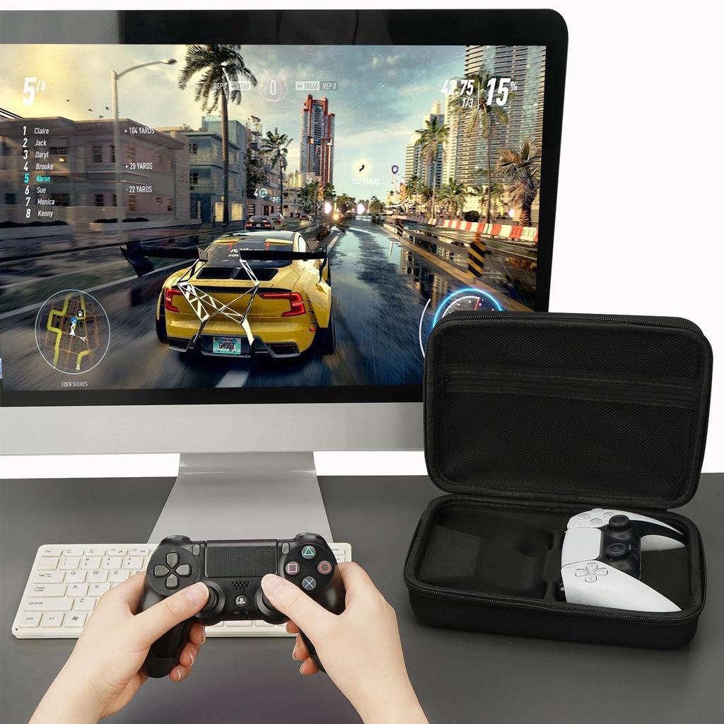 Geekria Controller Travel Storage Case for Sony PS5 DualShock Xbox Series and 8BitDo Pro 2 with Internal Mesh Pocket for Hard and Charging Cable