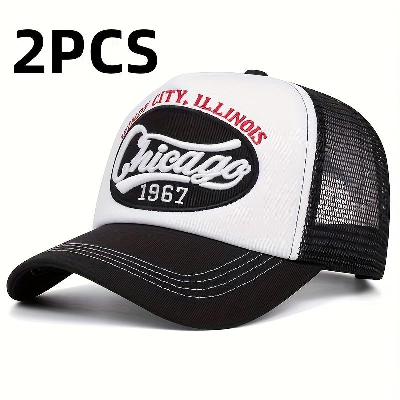 2 шт. Бейсболка с вышивкой букв Chicago 1967, губчатая, мужская и женская, сетчатая кепка для мероприятий на открытом воздухе, бейсболка