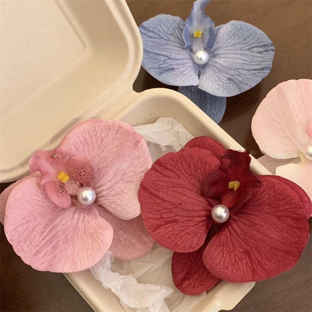 Phalaenopsis Pearl Hair Clip Orchid Butterfly Hair Clip Duckbill Clip Hair Styling Tools Bow Flower Hair Clips Hair Accessories