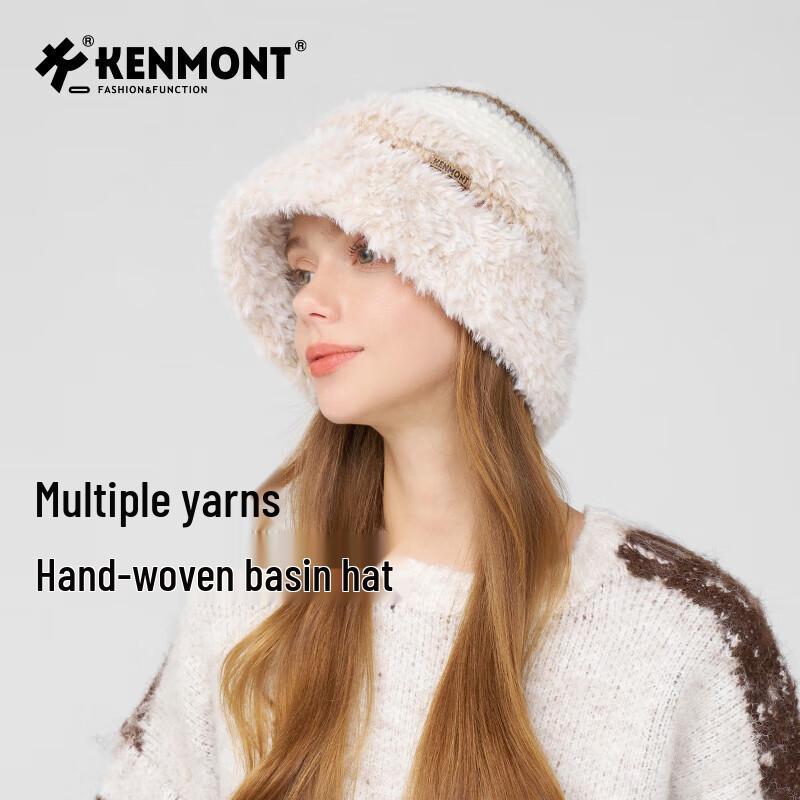 Kenmont Women s Autumn/Winter Lambswool Foldable Bucket Hat 57-59cm