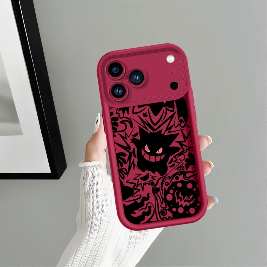 Funny Pokemon Gengar Phone Cover Case for Apple iPhone 17 Pro Max 16 XR 13 Mini 11 Air 16e 14 Plus 15 12 XS