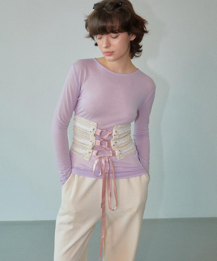 WOVEMENT Soft Sheer Top Lilac Wbdftp001Lc