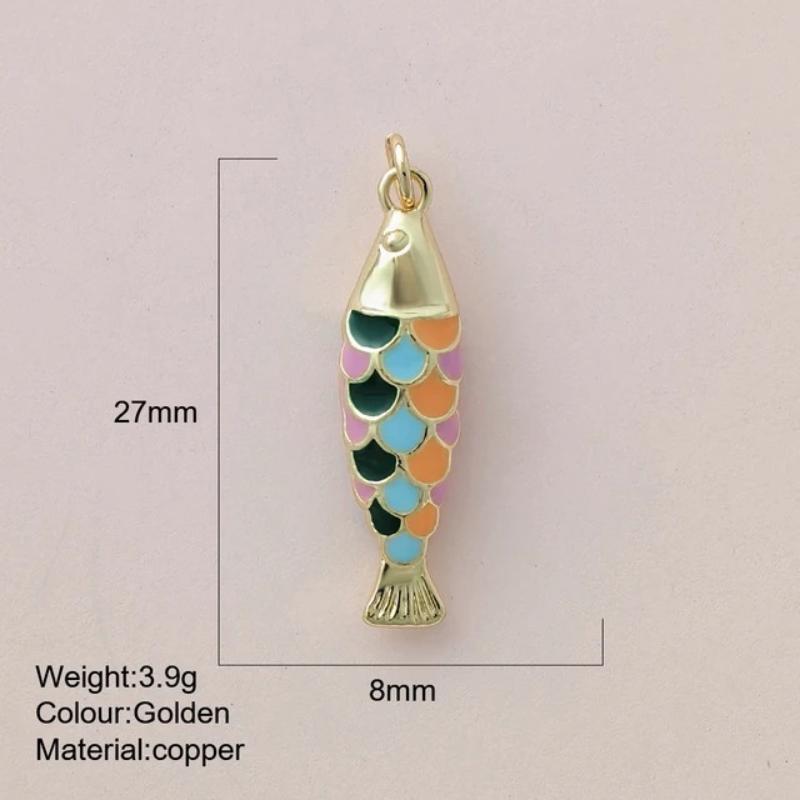 Eco-friendly Colored Enamel Fish DIY Charms Jewelry Making Accessories for Earrings Bracelet Necklace Craft
