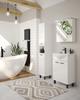 Bathroom cabinet with washbasin 55 cm, standing, white gloss, on MEA legs