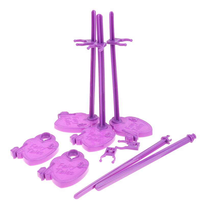 5Pcs Waist Doll Stand Display Holder Model Purple Support Toy Model Accessories