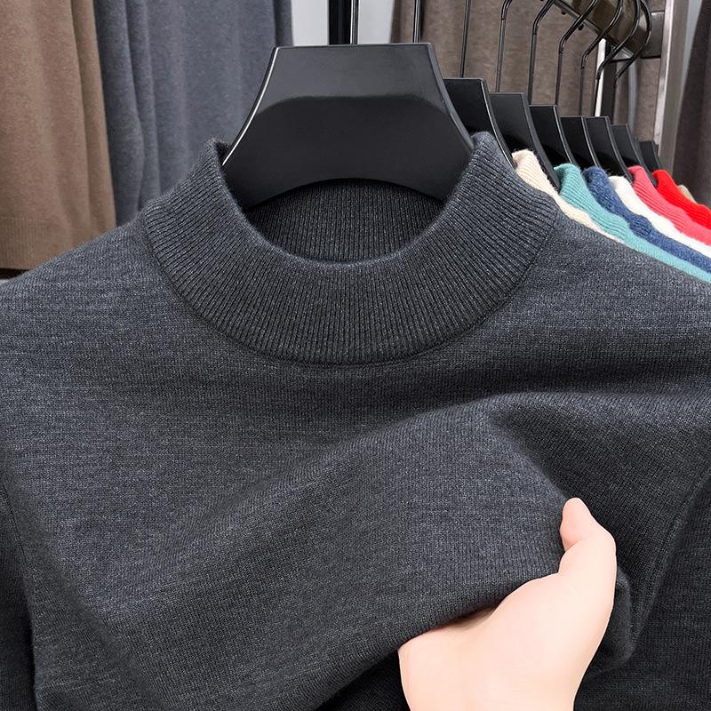 Men s Half-High Neck Sweater: Trendy Autumn/Winter Korean-Style Knitwear, Warm Outerwear for Men L