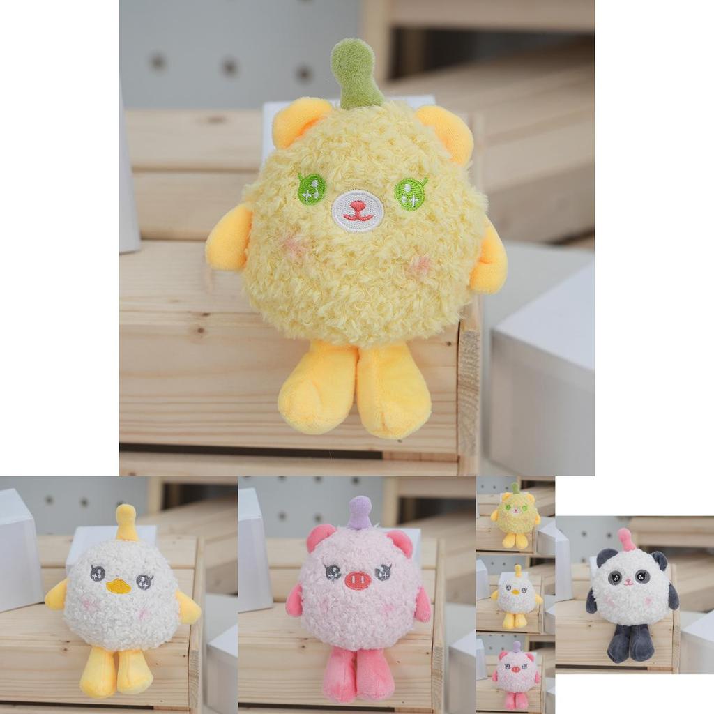 Fluffy Plush Cartoon Keychain Backpack Charm Cute Key Ring For Girls And Kids