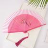 Elegant Chinese Style Folding Fan Flower Tassel Folding Fan Carved Bamboo Folding Fan  Dance Prop