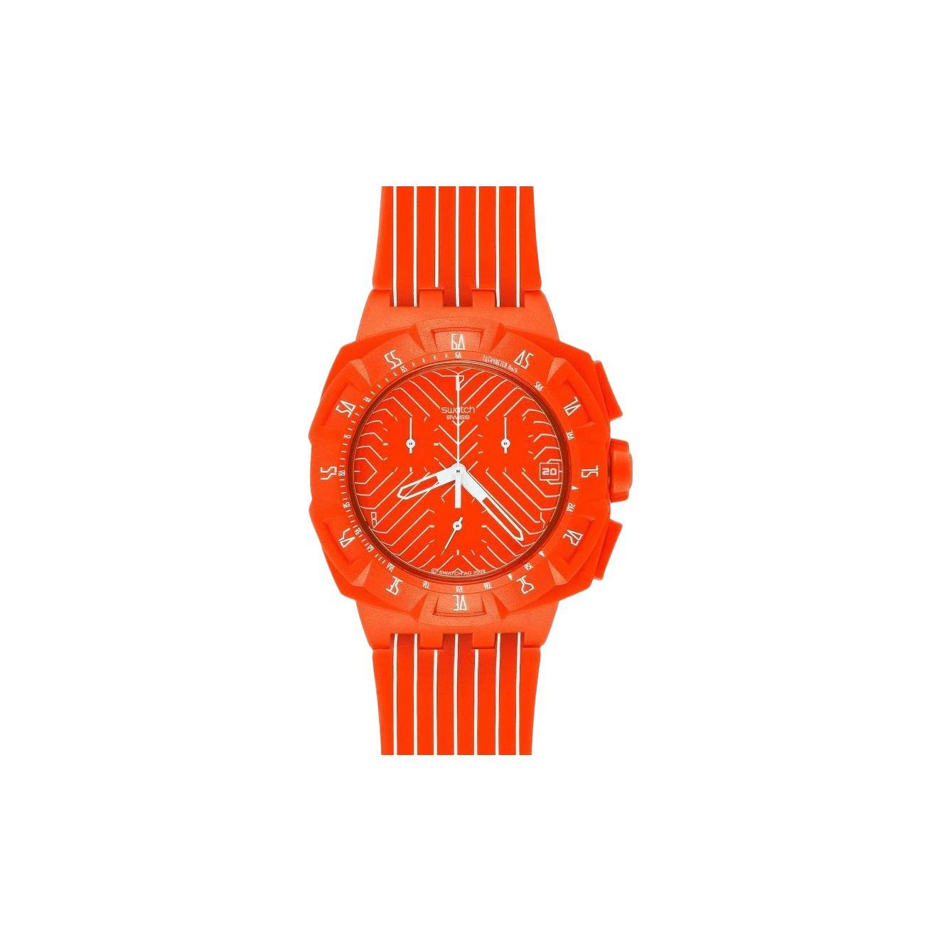 SWATCH Unisex 45mm Orange Watch SUIO400 SUIO400 Orange Watch Dial
