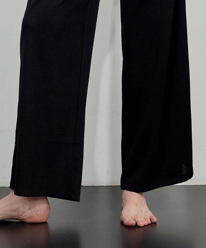 Debiweeo Noah Elastic Waist Wide Pants Devi-B0087-Black