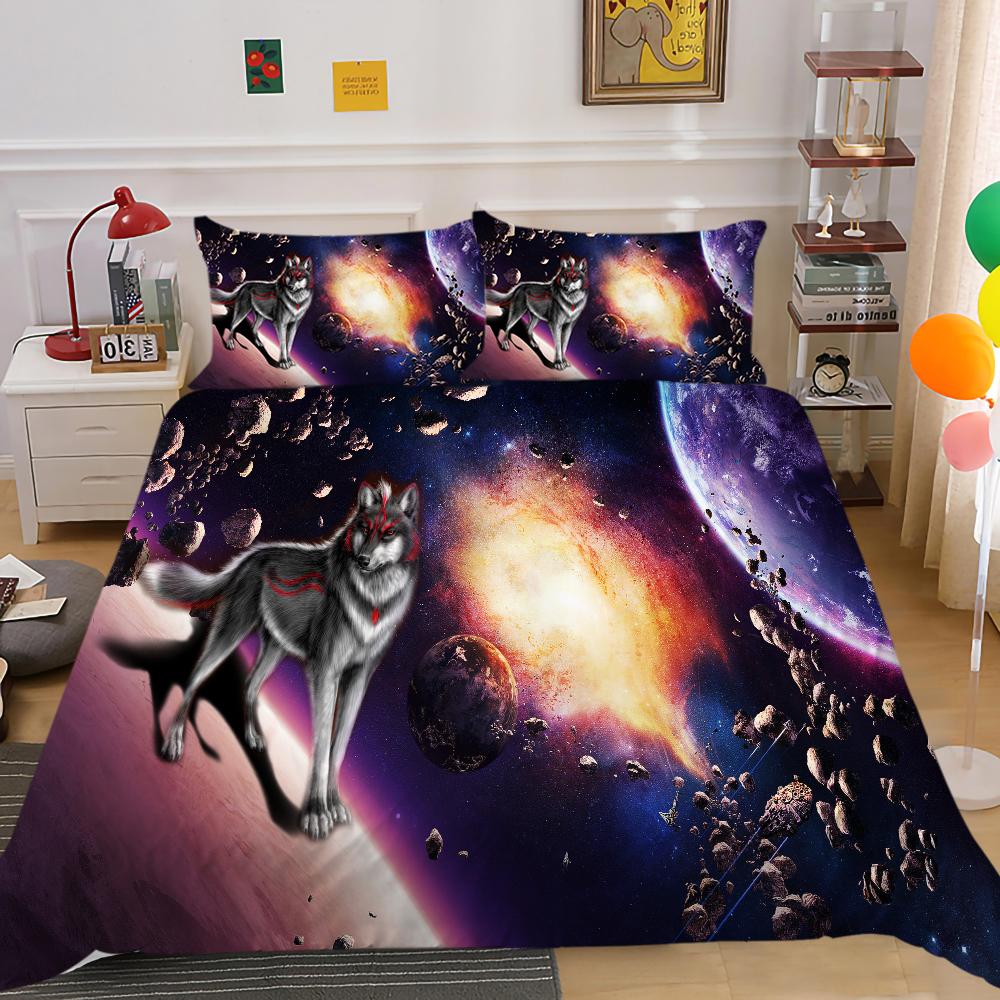 Starry Animals Duvet Cover Set Queen Size Bedding Home Textiles 3D Printing Romatic Quilt Cover Woman Man Bedding Cover Sets