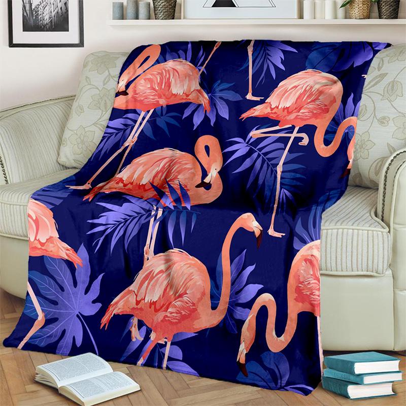 HD Pink Flamingo Bird Rainforest Cartoon Blanket,Soft Throw Blanket for Home Bedroom Bed Sofa Picnic Travel Cover Blanket Kids