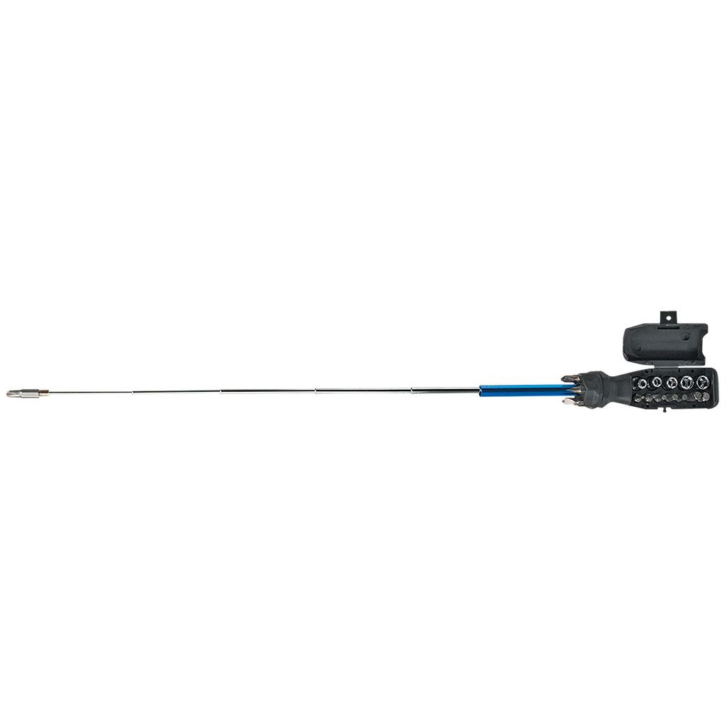 Telescopic screwdriver with bits and sockets, set of 20