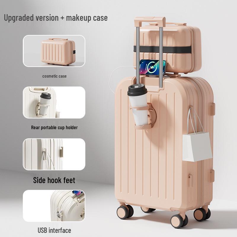 Valise trolley de haute valeur: Valise de voyage grande capacité avec fermeture éclair double couche pour hommes et femmes étudiants