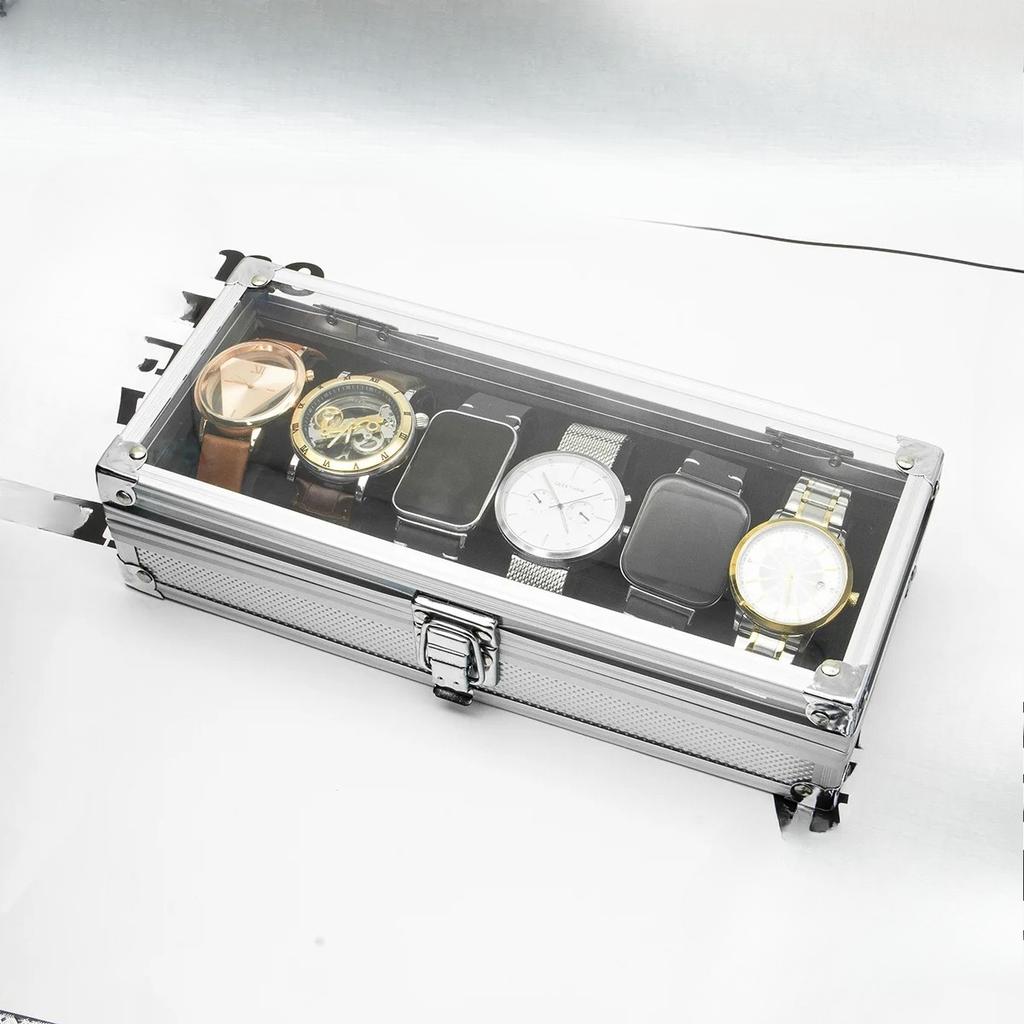 Practical Watch Box, 6/12 Compartments, Jewelry Watch Display Storage Box, Rectangular Watch Stand, Suitable for Home Use