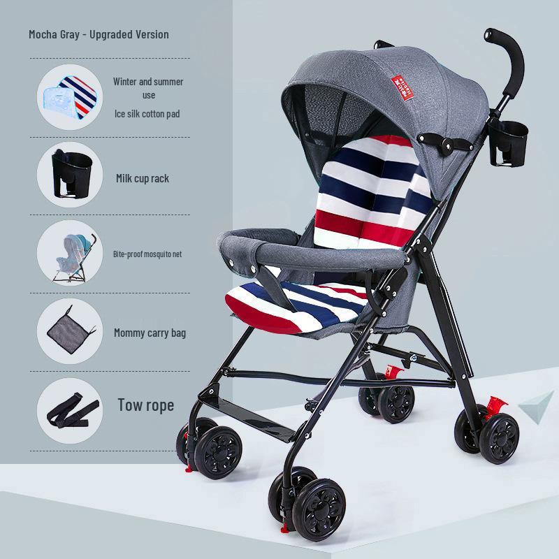 Lightweight Folding Umbrella Stroller with Reclining Seat for Babies and Toddlers