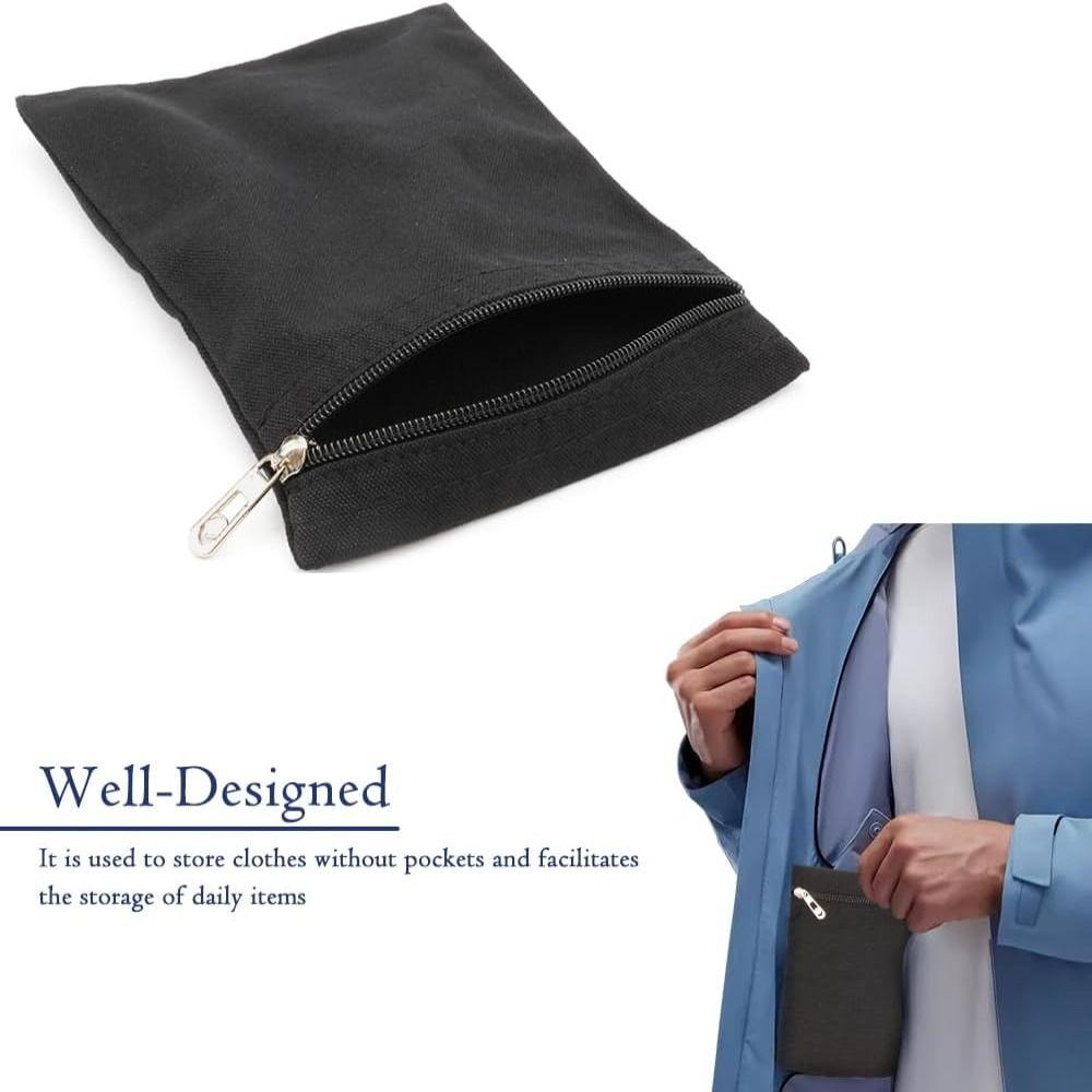 New with Zipper Sew-in Side Hidden Pocket Solid Color Polyester Inside Pockets Durable Travel Wallet Pouch