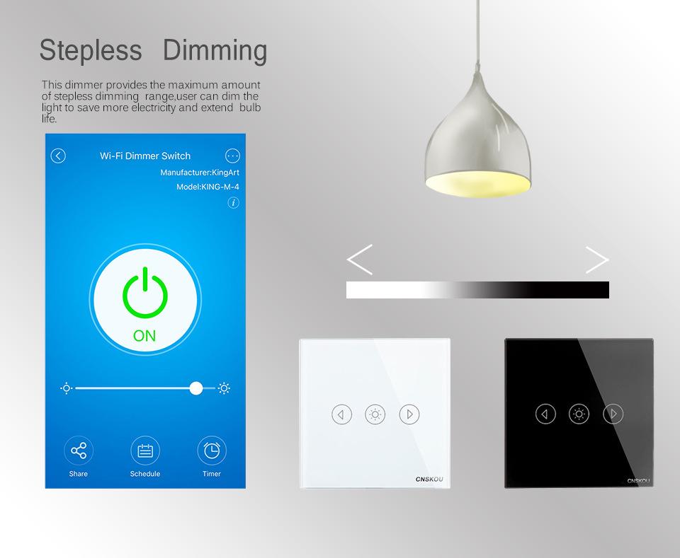 US WiFi Smart Dimmer Switch with Touch, Voice, & Remote Control Compatible with Alexa & Tuya