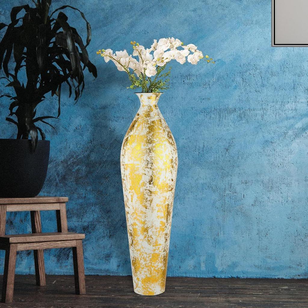 24 inches Metal Flower Vase for Home Decor Office Living Room Corner Decoration